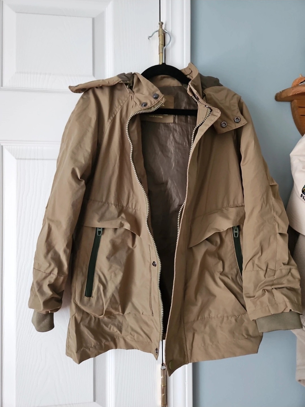 Zara Hooded Field Jacket in Khaki